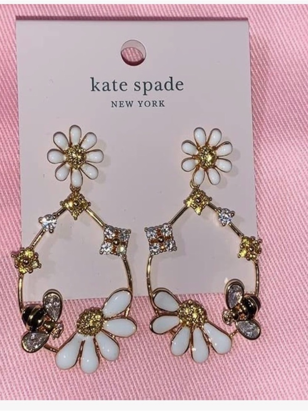 NWOT Kate Spade Dazzling Daisies Statement Hoops
